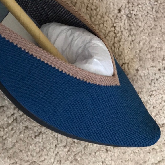 Vivaia Collection pointed toe flat, Marine Blue, WASHABLE, like Rothy’s - Picture 5 of 6